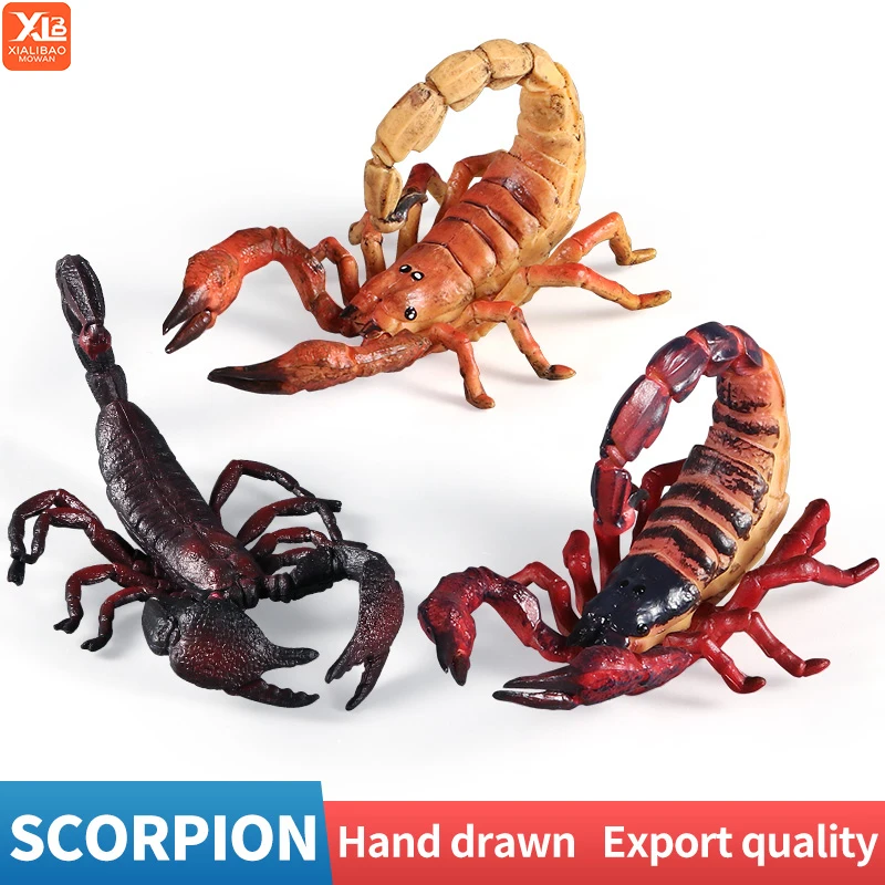 شخصيات عمل العقرب الصلبة محاكاة المفصل الحشرات نماذج للحيوانات لعبة تعليمية معرفية للبنين والبنات الأطفال G