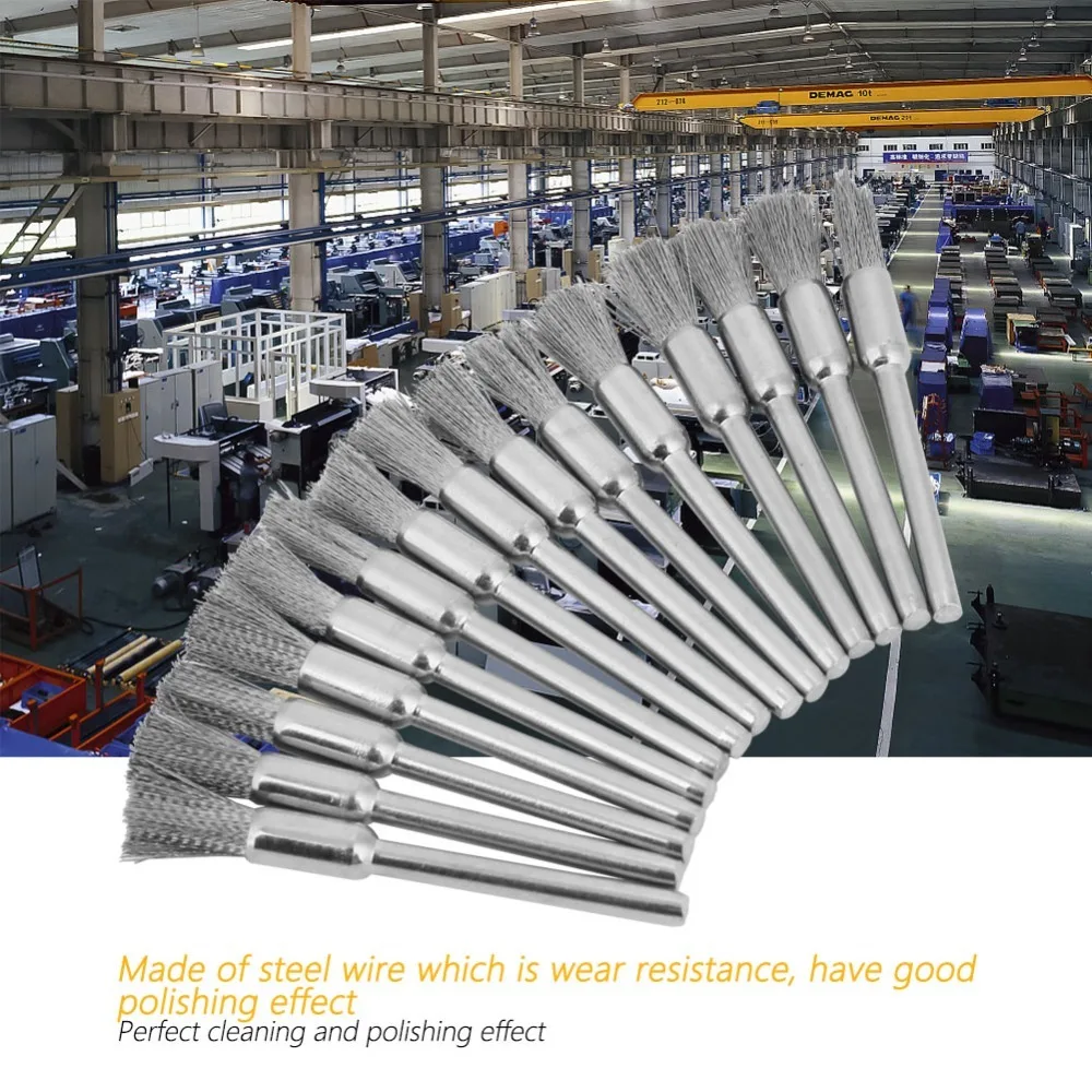 

45 шт. 1/8-дюймовые (хвостовик 3 мм) проволочные щетки для вращающихся инструментов Т-образной формы, чаша, штифт, комплект полировальных колес, набор колес для проволочной щетки