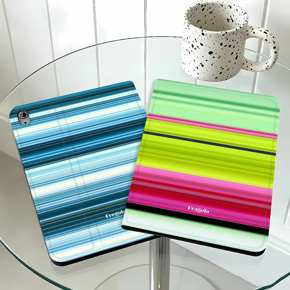 Blue Stripe Pattern Print Case for Samsung Galaxy Tab A9Plus S10 Plus S11 A7 Lite S9+ S10 Lite S7 S8+ S9 FE S10FE A11 A8 With