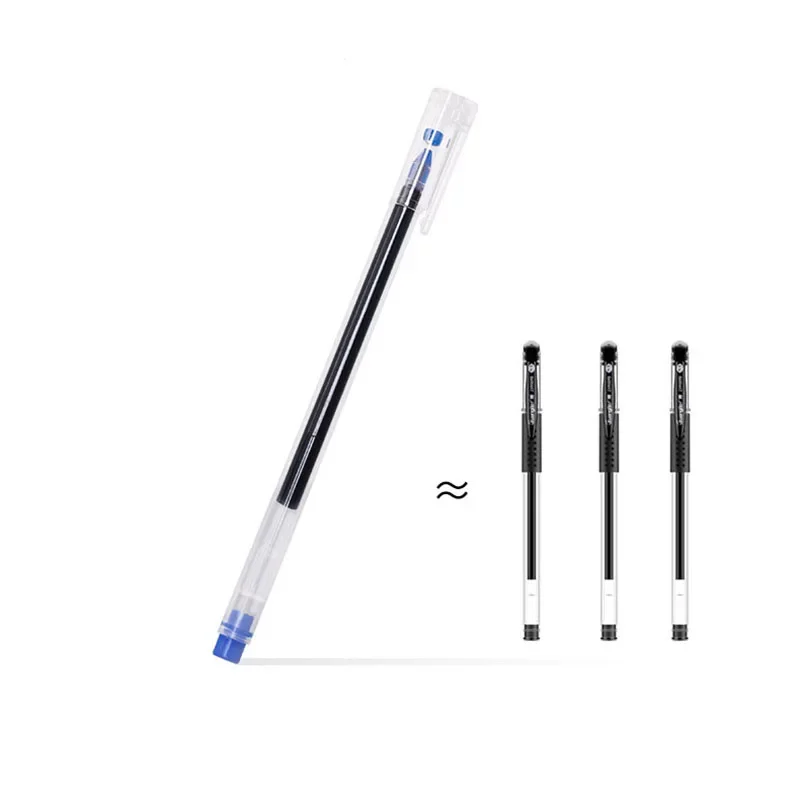 10pcs/set Large Capacity Gel Pen Simple Diamond Head Transparent Office Signature Pen Student Writing Pen 0.5mm