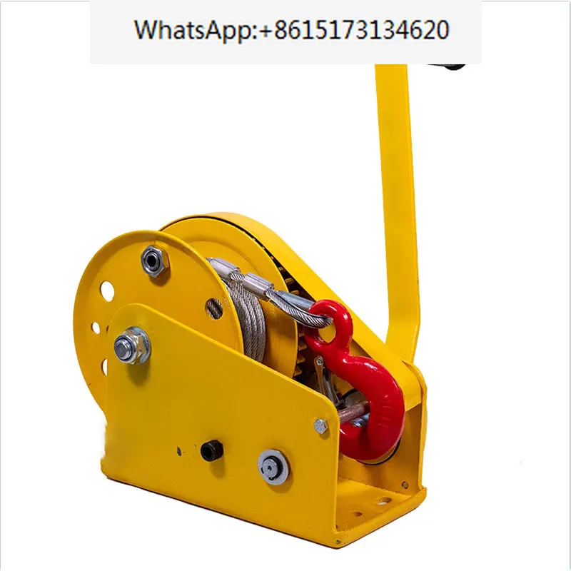 2600 LBS Two-Way Self-Locking Device Small Manual Winch Mini Wire Rope Winch With Hook Automatic Brake Manual Crane Hoist Tools