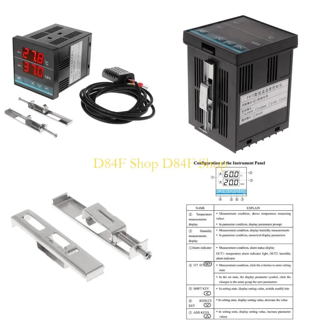 D84F Thermostat Humidistat Thermometer Hygrometer Control Switch Digital Thermostat