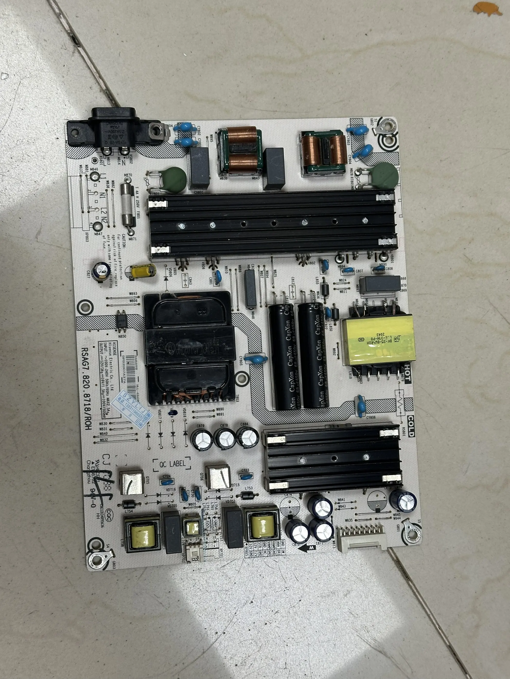 

RSAG7.820.8718 RSAG7.820.8718/ROH Power Supply Board for 65H6570G 65R7G5 65A7100FTUK 65A710