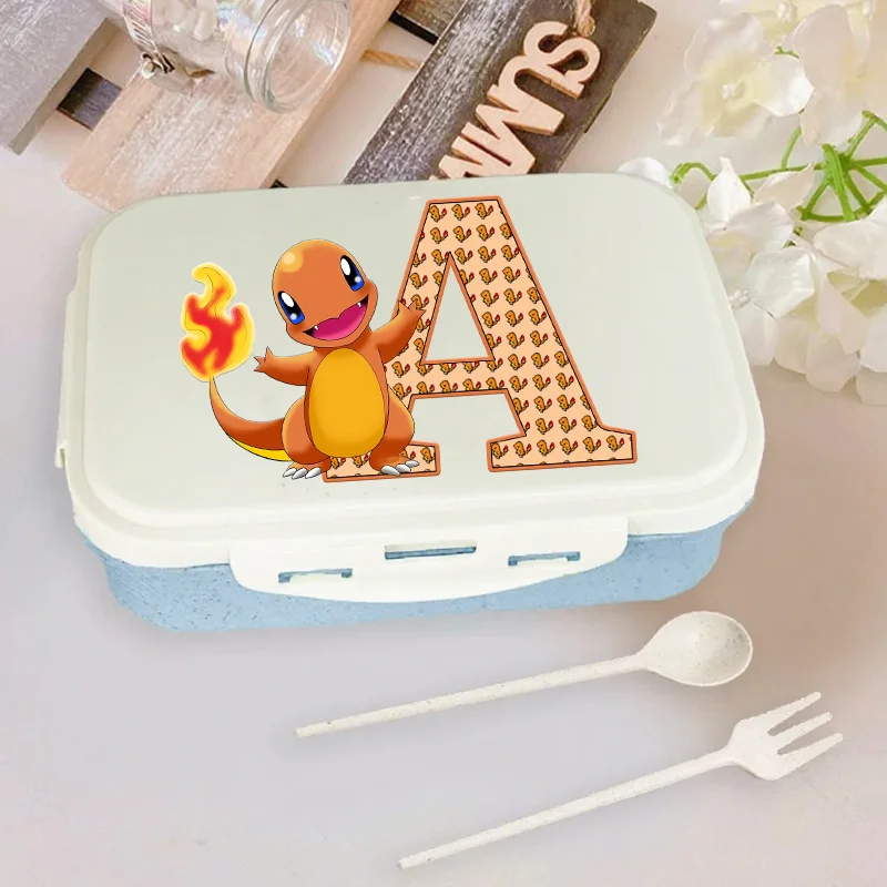 

Charmander Lunch Box Cute Pokemons Letter A-Z Food Storage Containers Kids School Picnic Bento Boxes Office Dinner Case Boy Gift