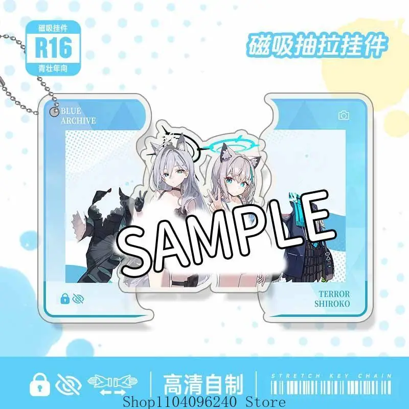 

Blue ArchiveShiroko Sunaookami Anime Acrylic KeyChain Magnetic Suction Pull Pendant Key Chain Decor Ornament Backpack Decoration