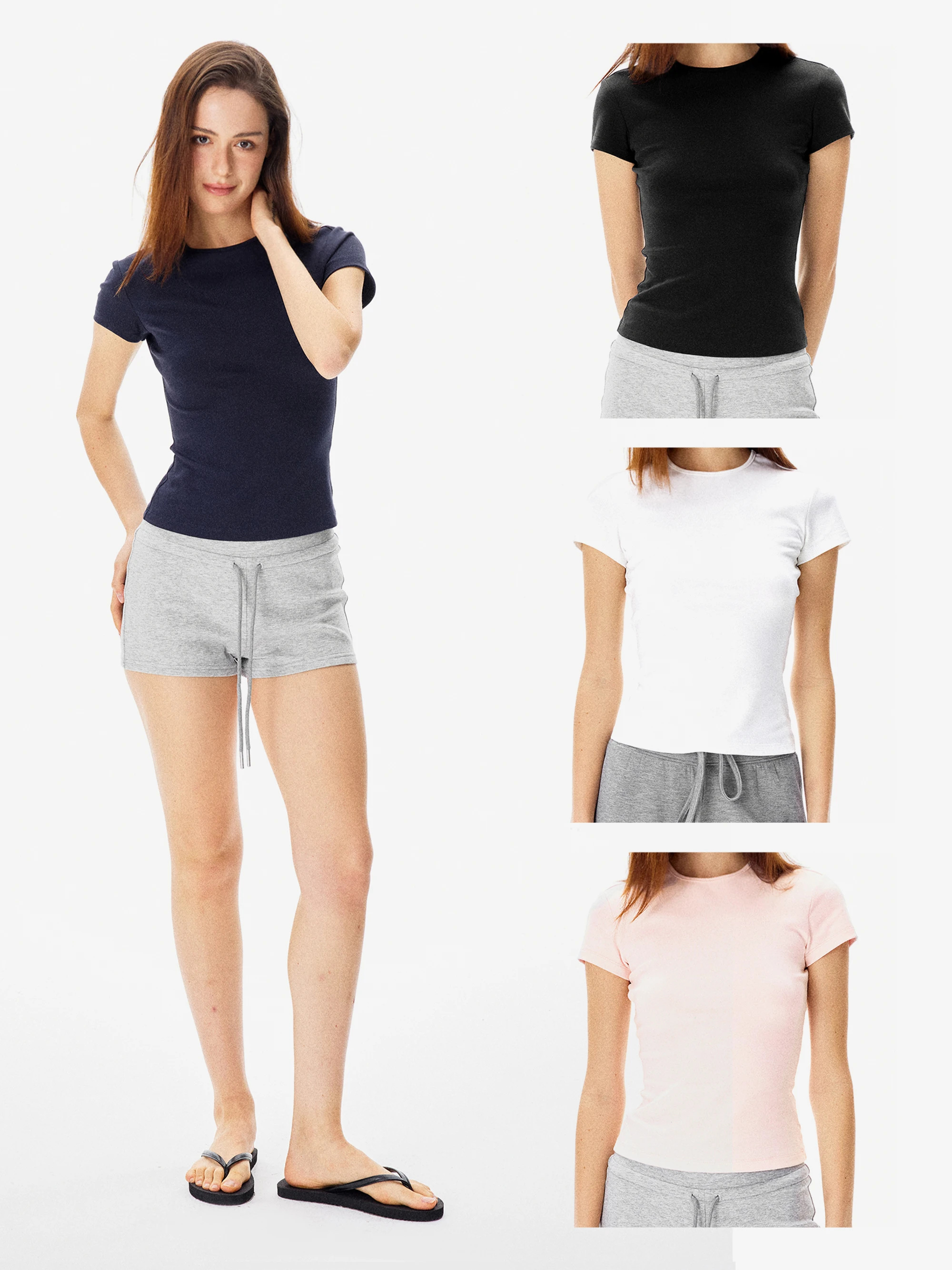 

Женская футболка Nolysis Spor Slim Fit с коротким рукавом, базовый слой, стандартная длина, круглый вырез, хлопок, базовая модель.