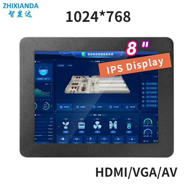 

8 InchIPS Embedded Mount Touch Screen Monitor 1024*768 With Resistive/Capacitive Display VGA HDMI Input for Industrial Equipment