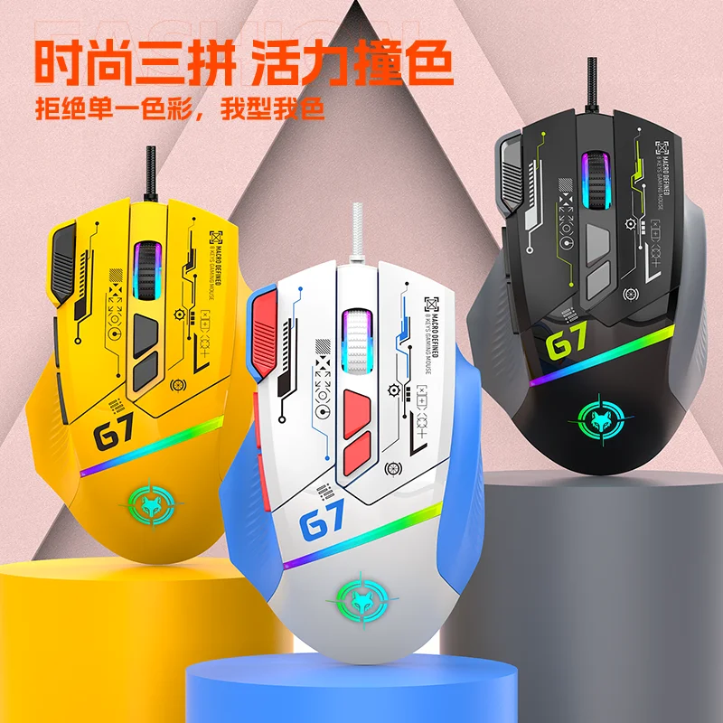 

New Hot Wired USB Gaming Mouse Photoelectric Competition Macro Programming Desktop Computer Laptop Computer Office Game RGB Gift