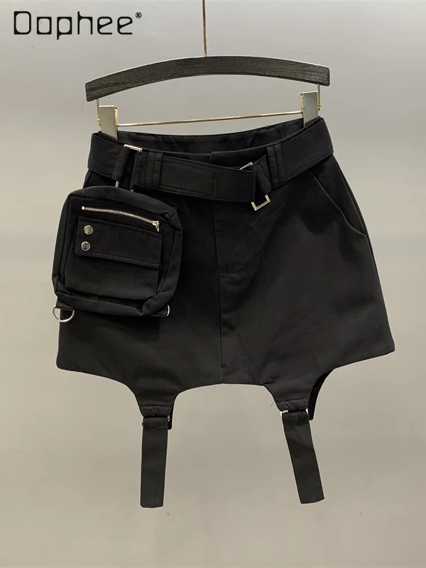 

American Street Personality Hot Girl Y2K Skirt High Waist Slim Mini Skirt Women Three-dimensional Pocket Irregular A-line Skirts