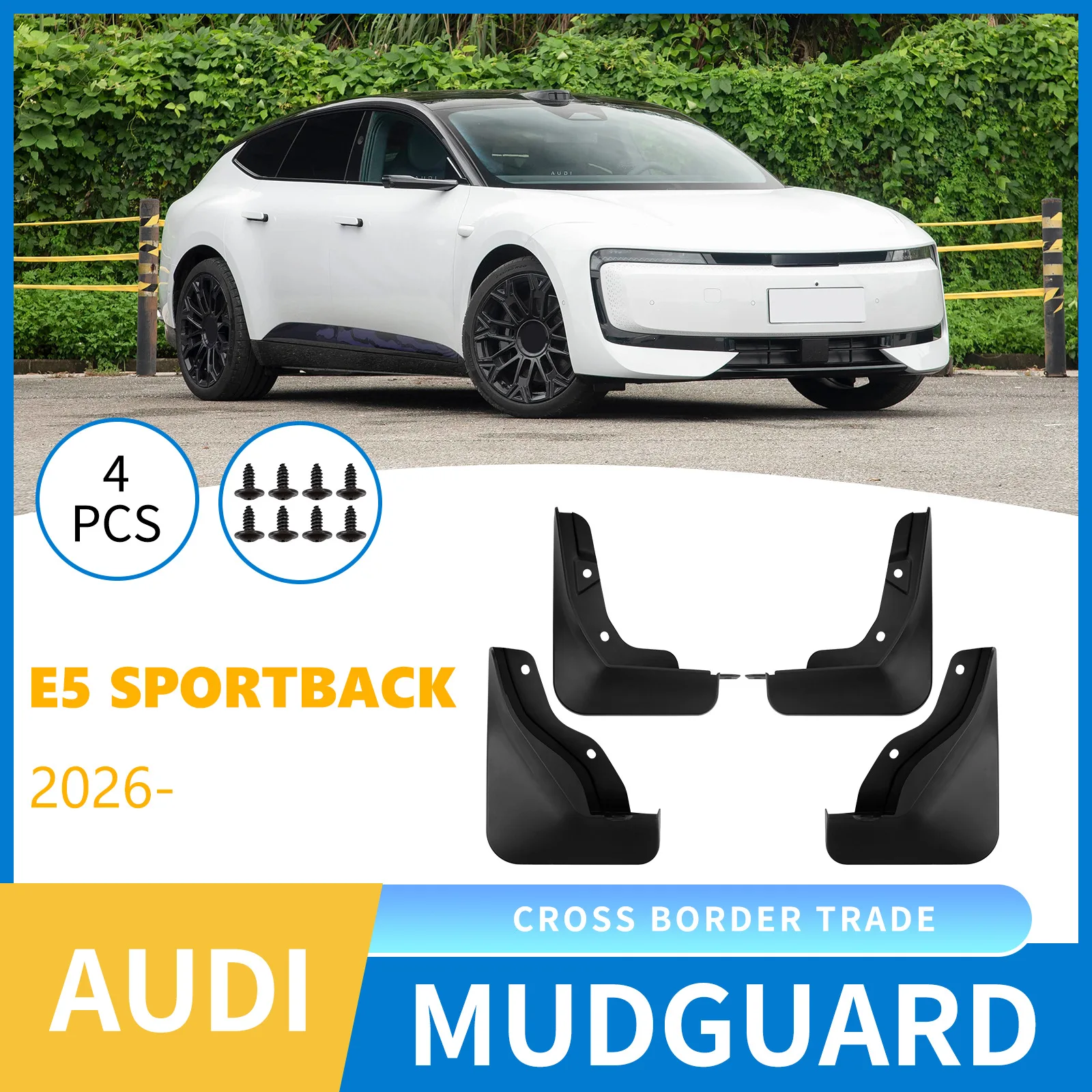 

For AUDI E5 Sportback 2026 Mudflaps Front Rear Flares Splash Guards Cover Car Accessorie