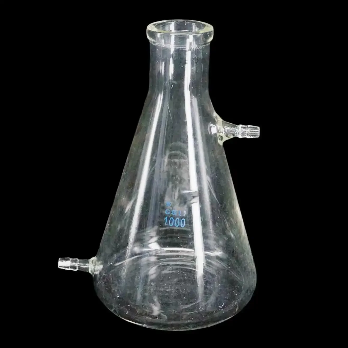 1000ml Borosilicate Glass Filtering Flask Lab Bottle With Double 10mm Hose Vacuum Adapter