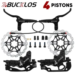 BUCKLOS 4 Piston E-BIKE Power Off Brake Set 1150mm 1950mm Scooter Hydraulic Brake Set 160mm Rotor Bike Hydraulic Brake Set Parts