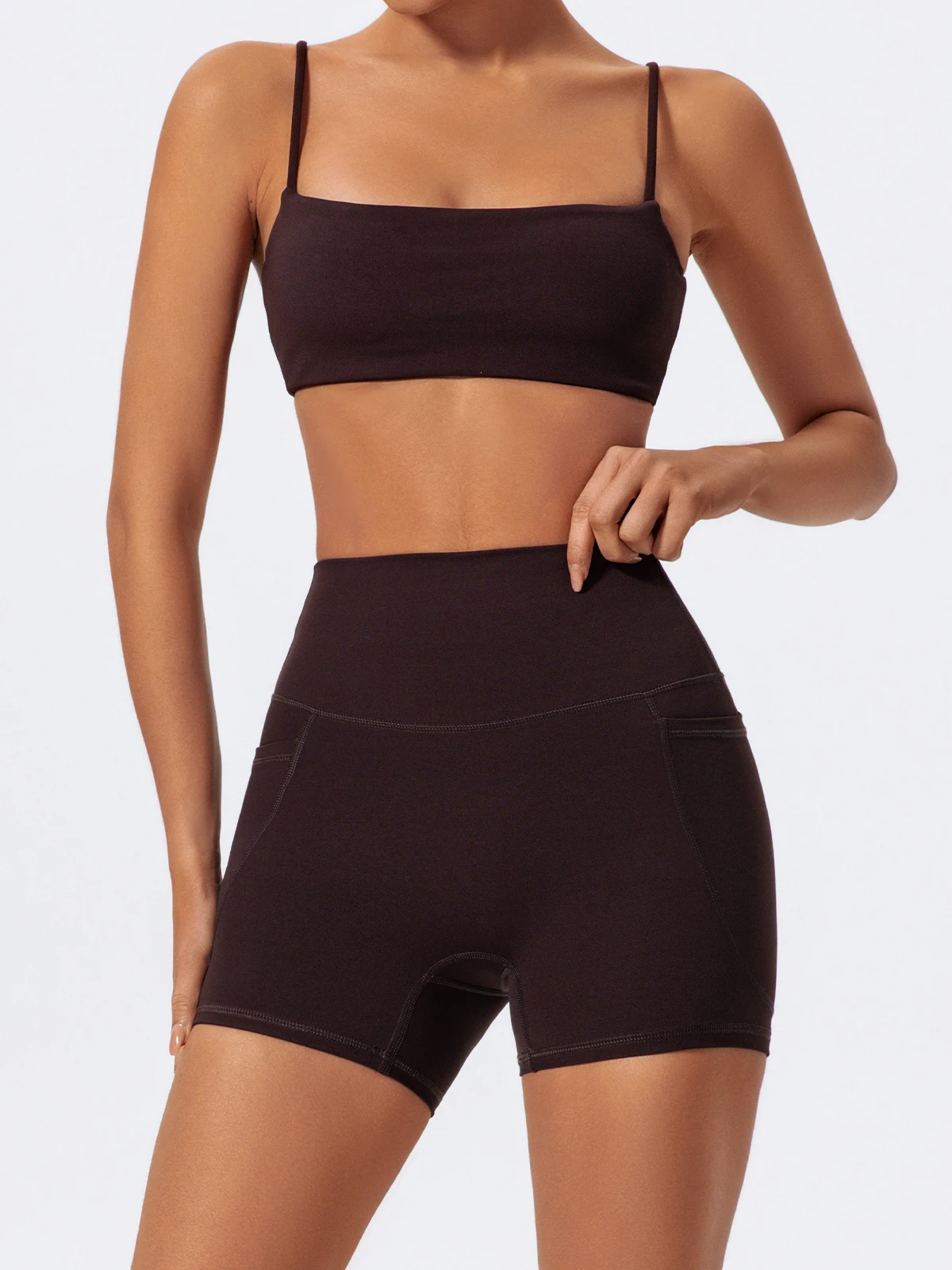 Sommer Damen Zweiteiliges Fitness-Set, Sport-BH und Shorts, Schnelltrocknende Yoga-Kleidung, Sport-BH-Anzüge – Detail 12