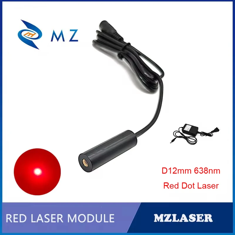 

Red Dot Laser Diode Module Hot Selling Compact D12mm 638nm 100mw Dot Laser With Adapter Supply Industrial Grade For Positioning