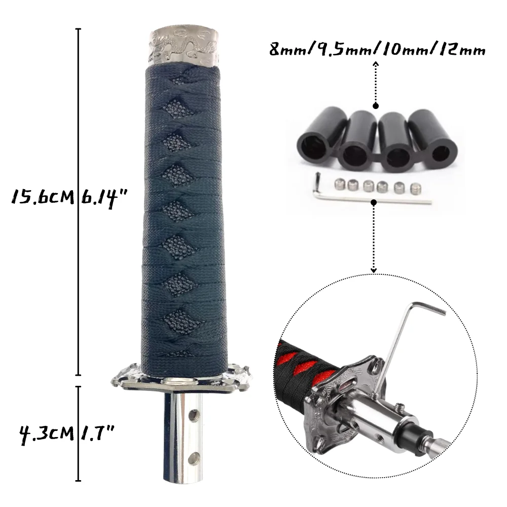 차량용 기어 시프트 노브 사무라이 검 카타나 수동 스틱 범용 커스텀 시프터 레버 헤드 스크류, 자동차 부품