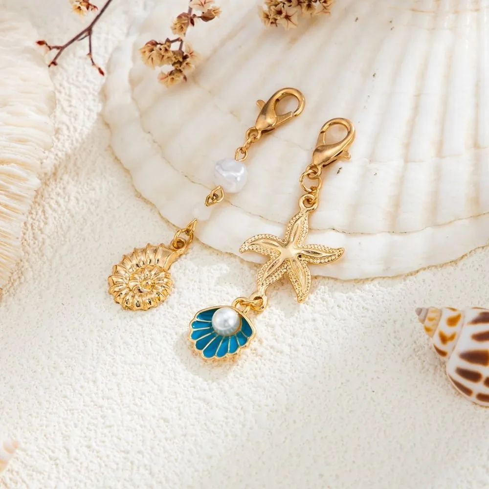 Exquisite Hanger Fish Conch Shell Keychain DIY Alloy Bikini Pendant Ocean Vacation Style Fashion Body Jewelry Bag Pendant