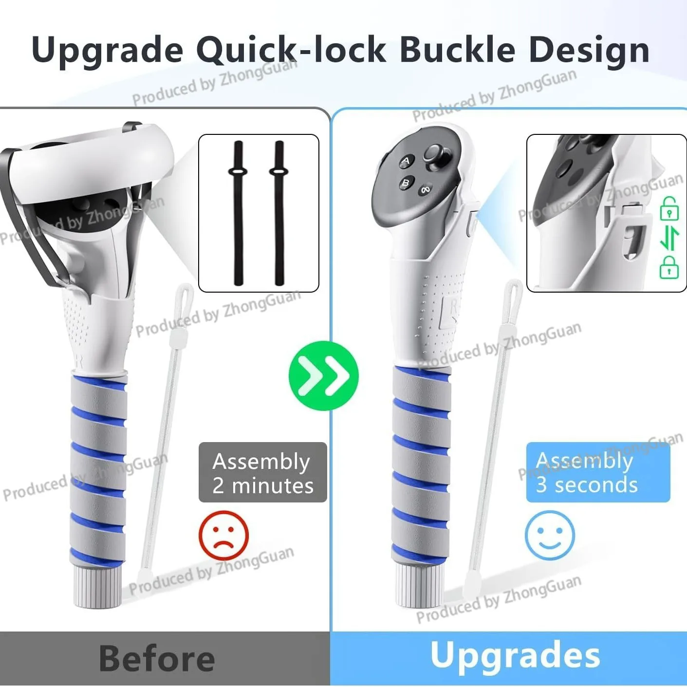 For Ouclus Quest 2/3/3s Game Controller Stick Extension Anti-Slip Rhythm Lightsaber VR Accessories
