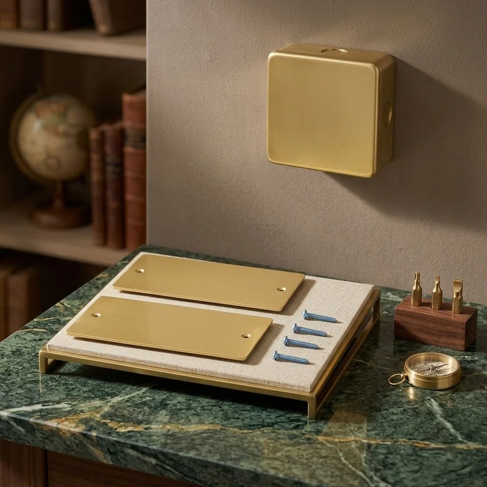 Unused Outlet Concealer Gold Outlet Cover Deformation for proof Design Pre-drilled Mounting Holes For Home Renovation