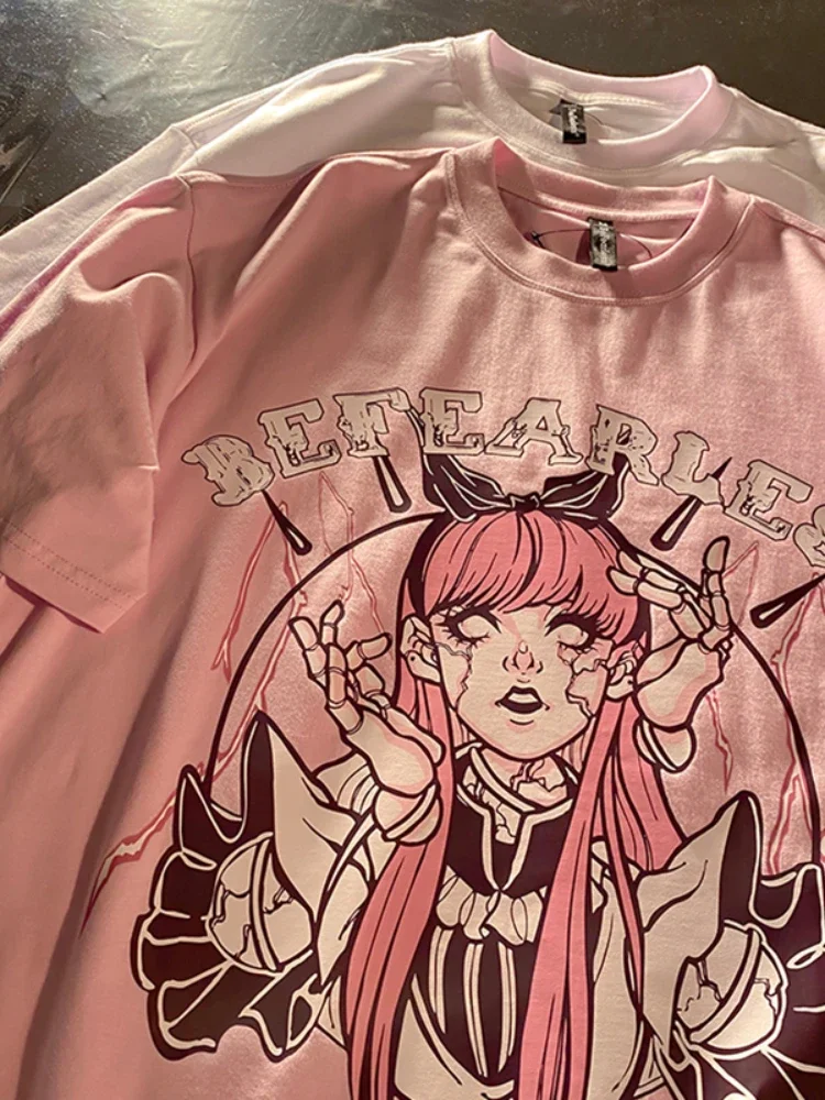 Pastel Goth T-shirt T Shirt for Women Girl Harajuku Tshirt Fairycore Clothes Pink Anime Graphic Gothic Fairy 2024