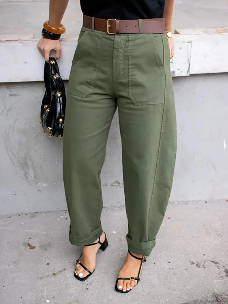 

Gross-Pants Women Loose Zipper Fly Pocket Loungewear Jeans Blue Straight Holiday Ladies Denim Trousers Streetwear Dropshipping