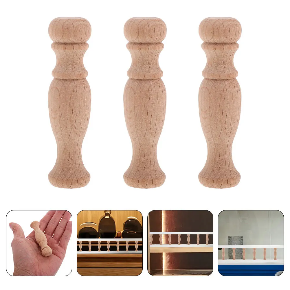 

10pcs Unfinished Hand Carved Wood Spindles Solid Wood Roman Column Posts For Furniture Cabinet Baluster Replacement Diy