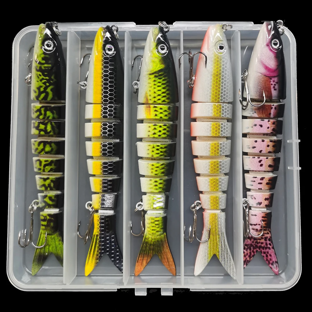 13 cm mehrteilige Köder-Wobbler zum Angeln, künstlicher Köder, harter Multi-Joint-Swimbait, Kurbelköder, lebensechter Angelköder