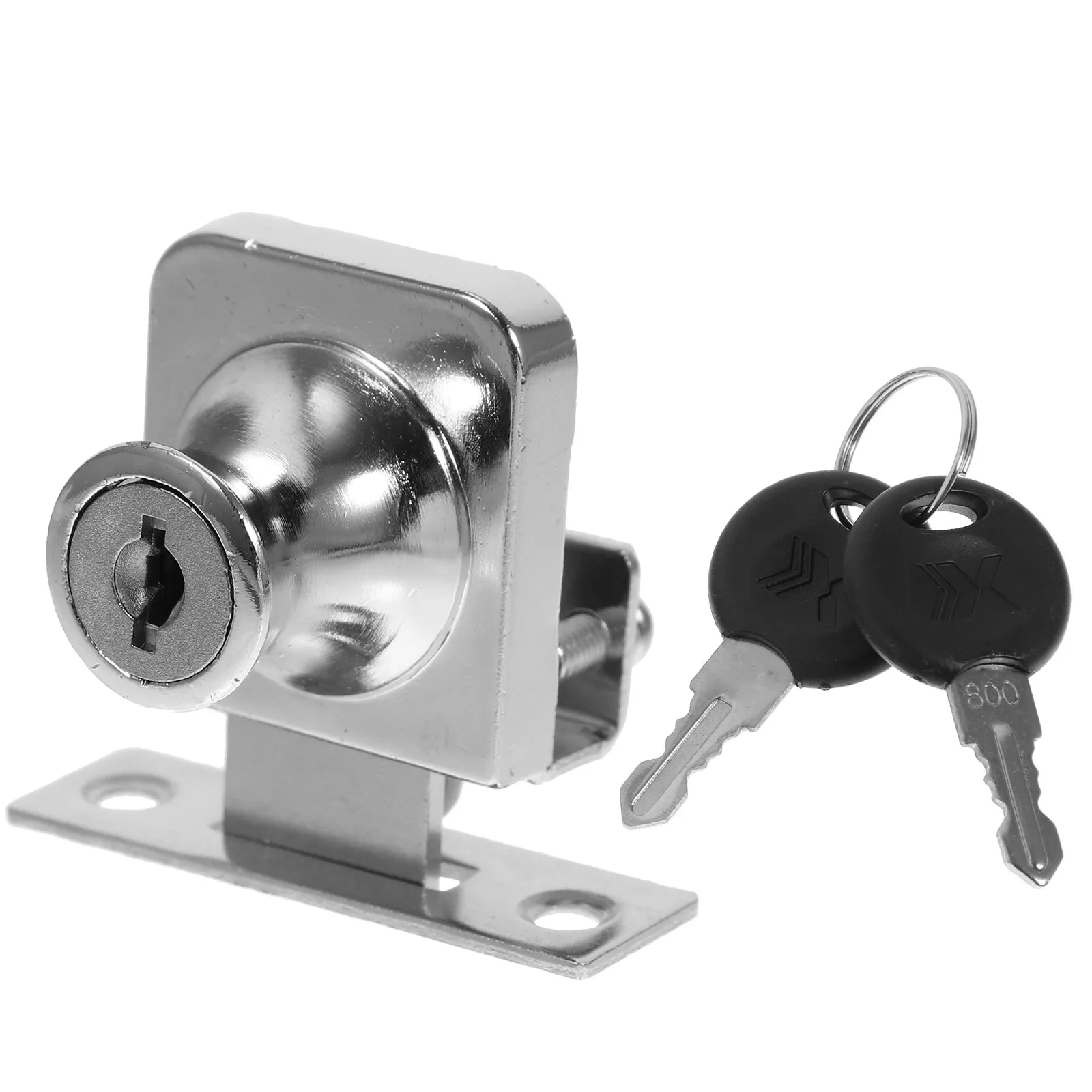Glass Door Lock Zinc Alloy Cabinet Safety Lock for Display Cases Showcases Flat Doors Entrance Living Room Anti-Theft Protection