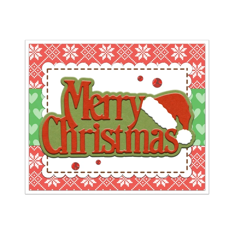 Merry Christmas Hat Mini Cutting Dies DIY Scrapbooking Supplies Metal Dies Knife Mold For Card Making Albums Decor