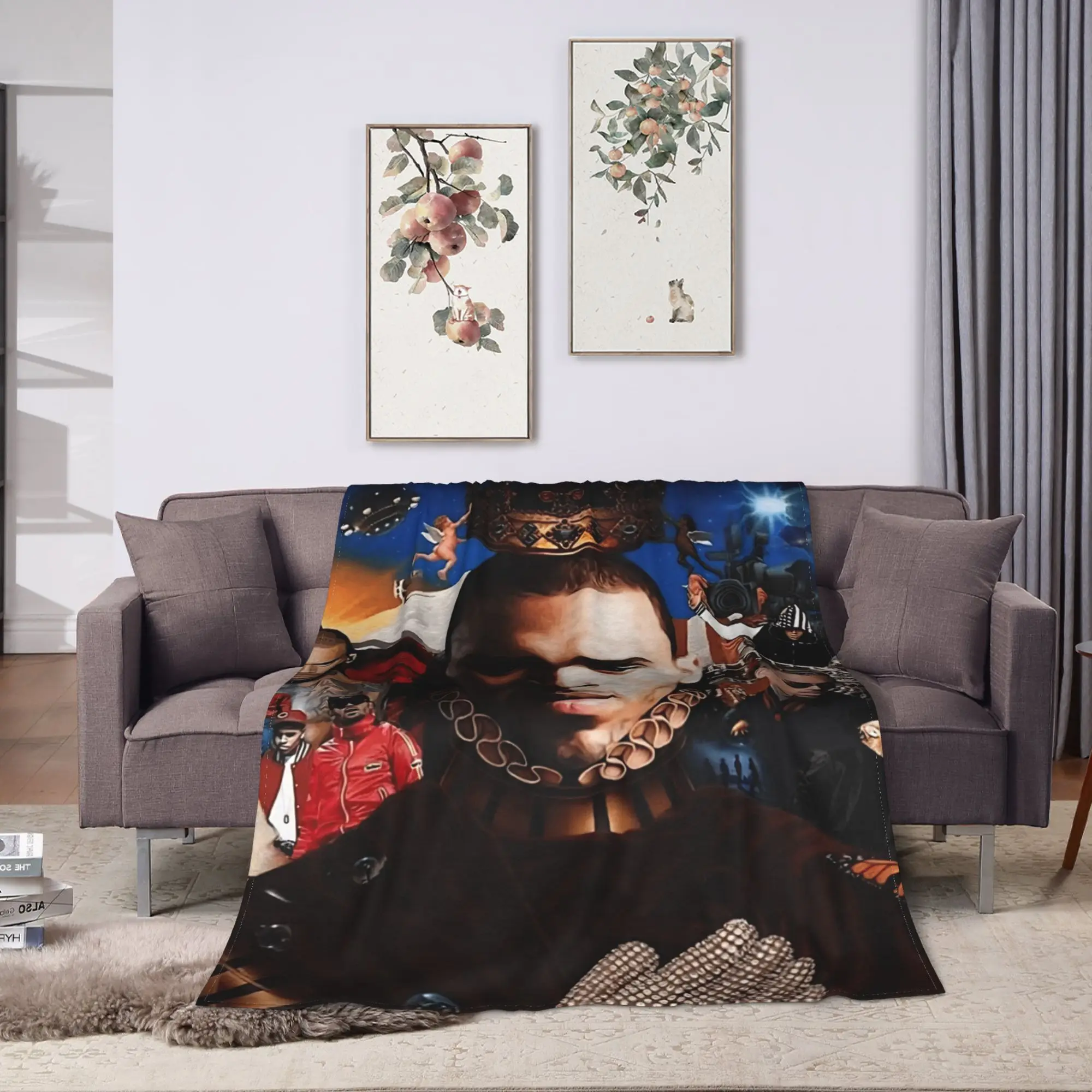 بطانيات كريس براون بطانية رمي دافئة عالية الجودة للشتاء ديكور خارجي للشارع مفرش سرير #2