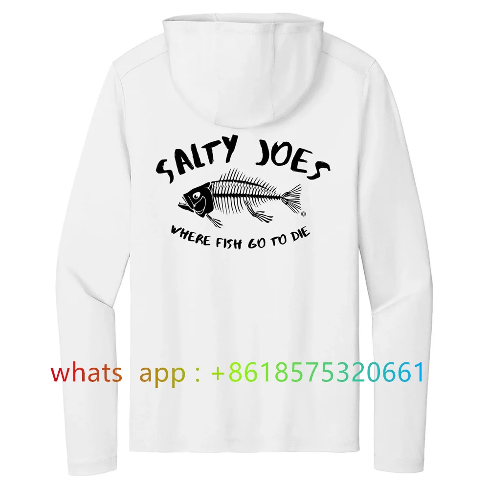 Salty Joe's Langarm-Sonnenhemd, Outdoor-Seefischen, atmungsaktiver Kapuzenpullover, Seefischen, neue Performance-T-Shirts, UV-Schutz