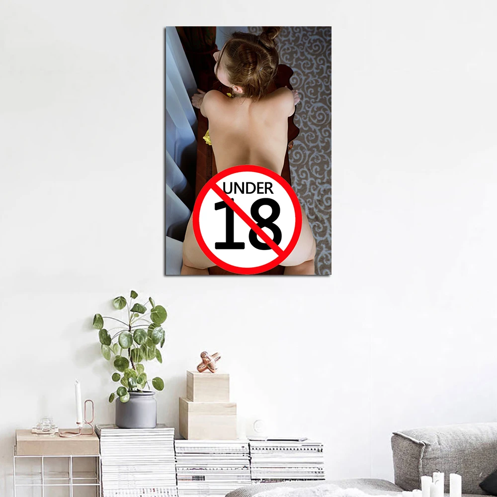 Unframed Canvas Paintings Naked Girl Posters Wall Art Sexy Young Model Picture for Bedroom Home Decor