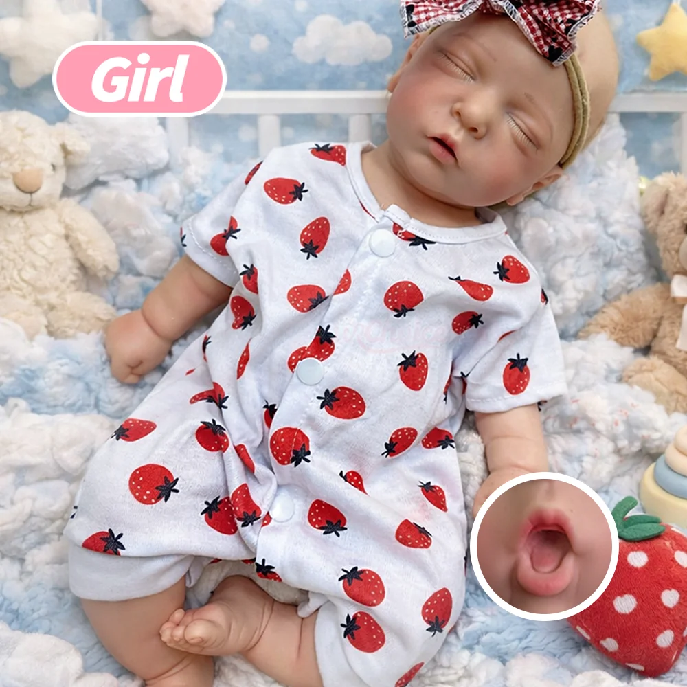 

Silicone Reborn Baby Girl 18Inch Weighted Lifelike Newborn Doll Soft Touch Reborn Baby For Emotional Support Therapeutic Gift