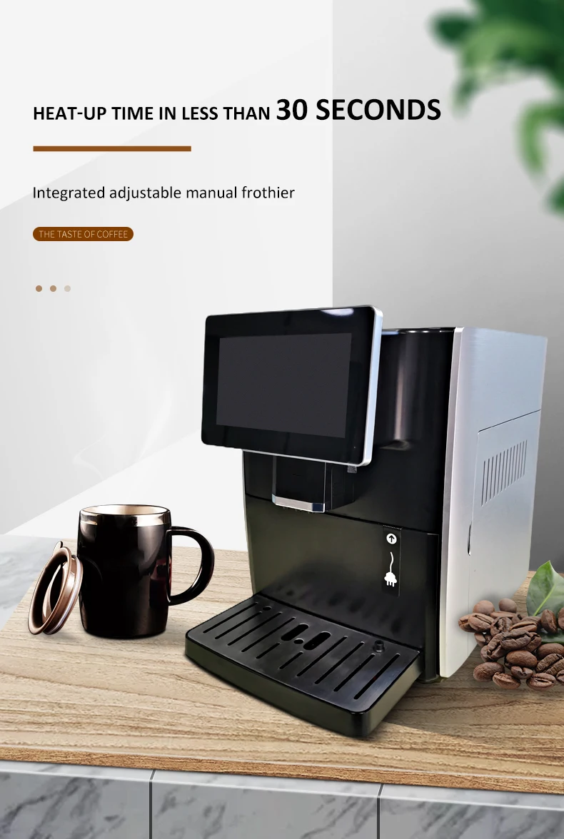 Fully Automatic Bean To Cup IOT Coffee Maker Touch Screen Electric Intelligence Espresso Grinding Machine