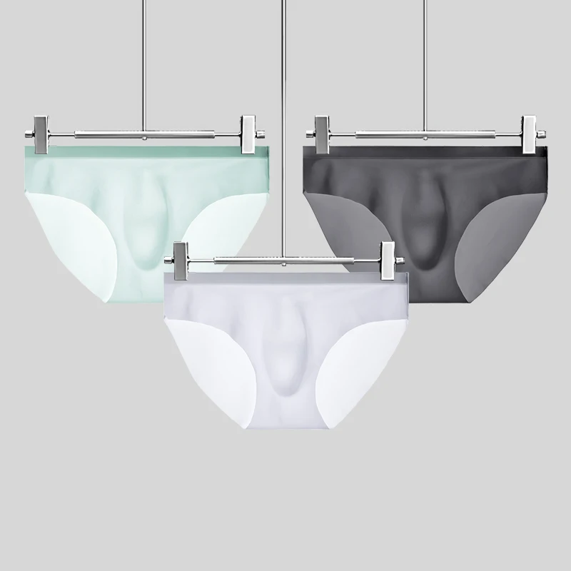 Sous-vêtements pour hommes slips en soie glacée pour hommes été respirant à séchage rapide shorts sans couture Transparent ultra-mince personnalité sous-pan