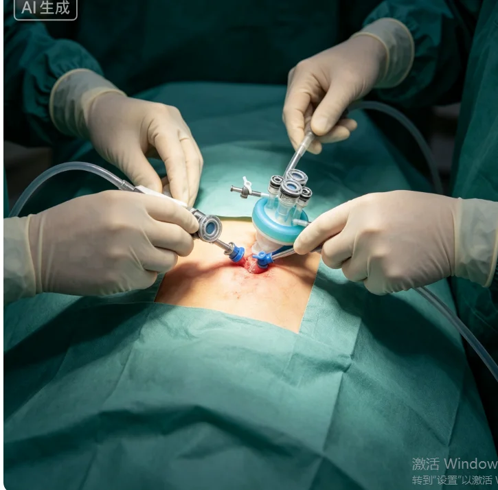 Single Port Laparoscopy Device, SILS Laparoscopic Surgery Port with Wound Protector, Insufflation Stopcocks, 5mm 12mm, Sterile