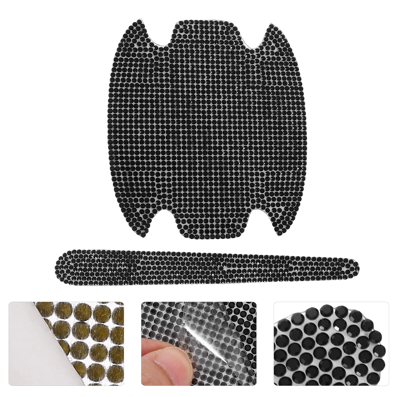 8Pcs Car Door Handle and Door Bowl Protector Set Bling Rhinestone PVC Exterior Guard Anti Scratch Car Accessory for Daily Use