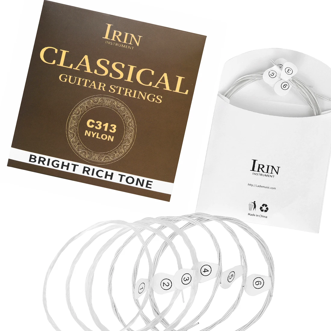 

IRIN 1Pack Classical Guitar Strings Nylon Wire Silver Plated Copper Coating Guitar Strings Wound Musical Instruments Parts