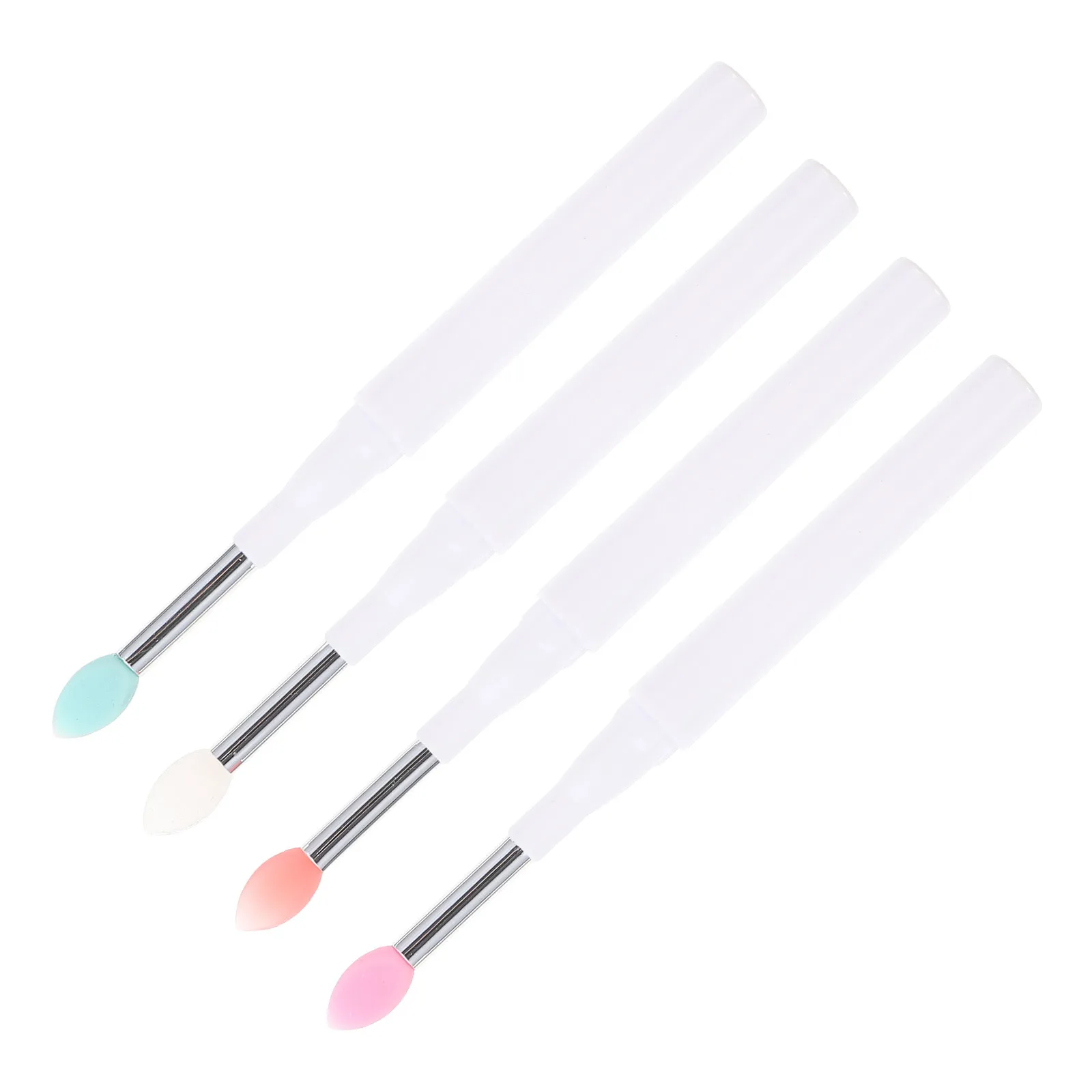 4-delige siliconen lippenborstelset voor gladde lippenstift, oogschaduwapplicatie, lippenbalsemapplicator, make-upgereedschap voor vrouwen, schoonheid