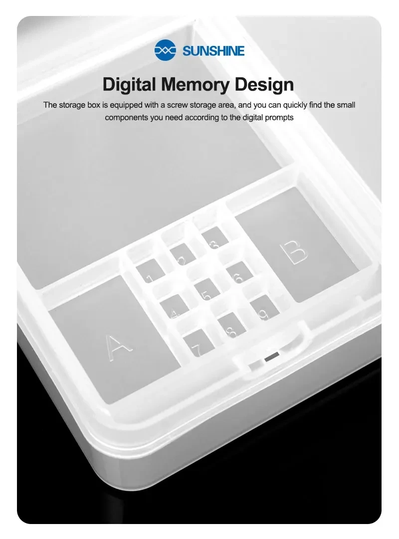 SUNSHINE SS-001A Pro Multi-function Mobile Phone Motherboard Storage Box Suitable for Storing Screws Chips IC LCD Screens Etc