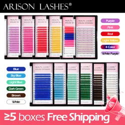 ARISON Color Lashes White Bloom Easy Fan Volume Eyelash Extension Auto Flowering Rapid Blooming Fans Lashes Fast Delivery