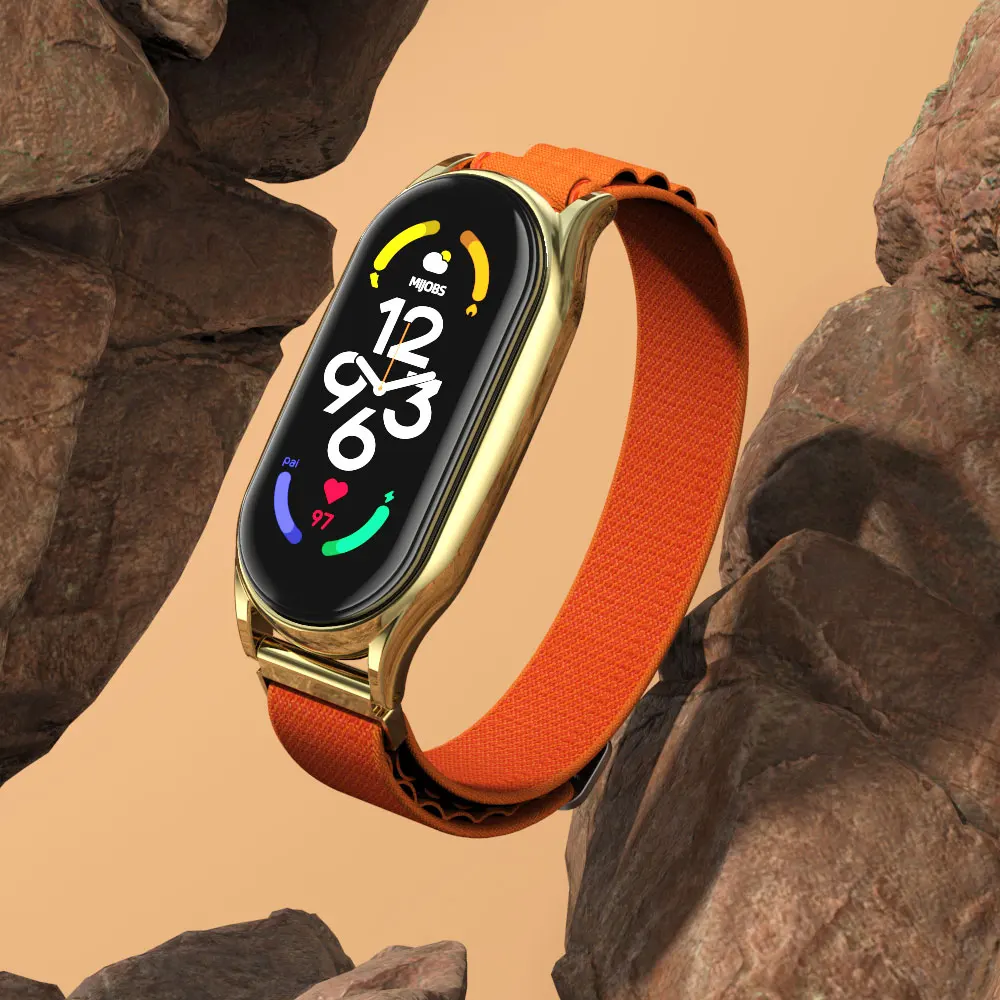 ไนลอนสำหรับ Xiaomi Mi Band 7 6 5 4 3สร้อยข้อมือ Pulsera Correa สาย Miband 7สร้อยข้อมือสายรัดข้อมือ loop Mi Band 7