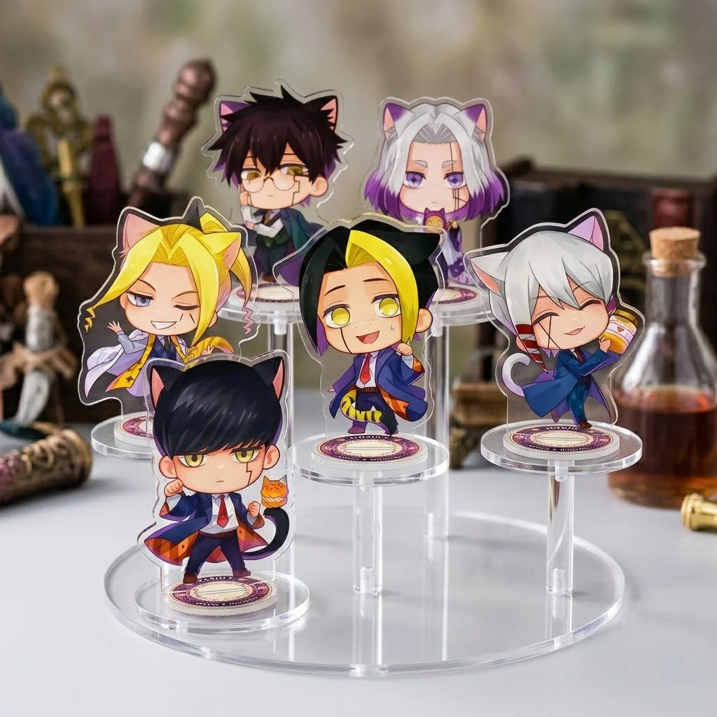 Anime Mashle Magic and Muscles Acrylic Stand Keychain 10CM Chibi Mash Burnedead Lemon Irvine Desktop Ornaments Fan Merchandise
