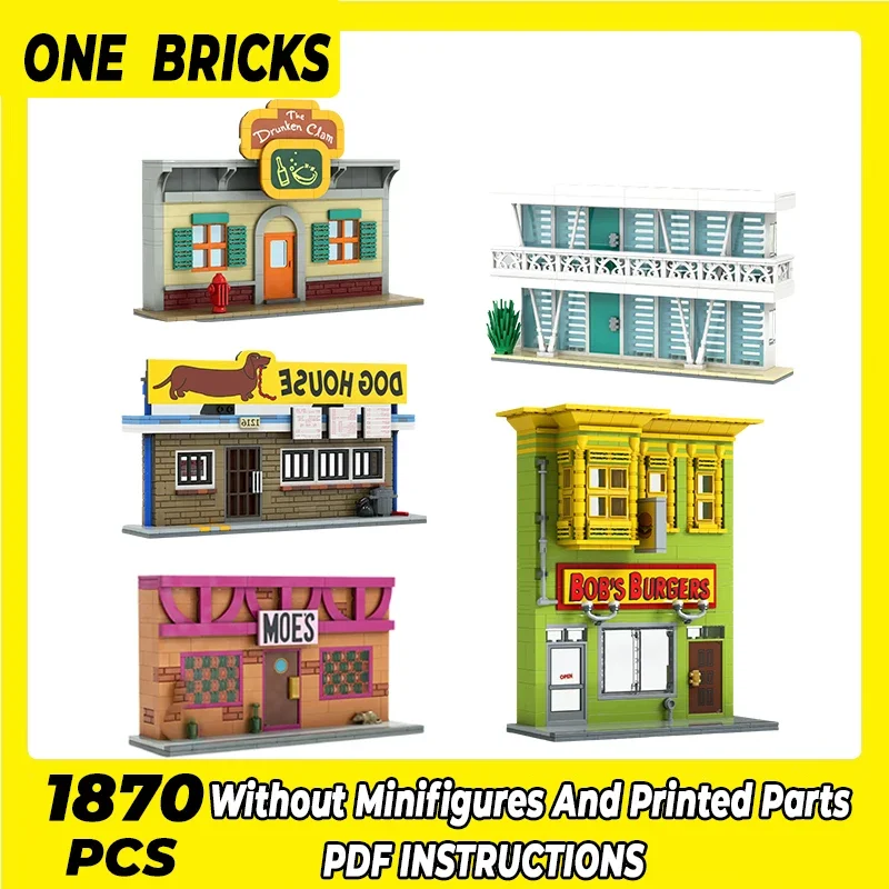 Popular Animation Model Moc Building Bricks Street View Series Technology Modular Blocks Gifts Christmas Toys DIY Sets Assembly