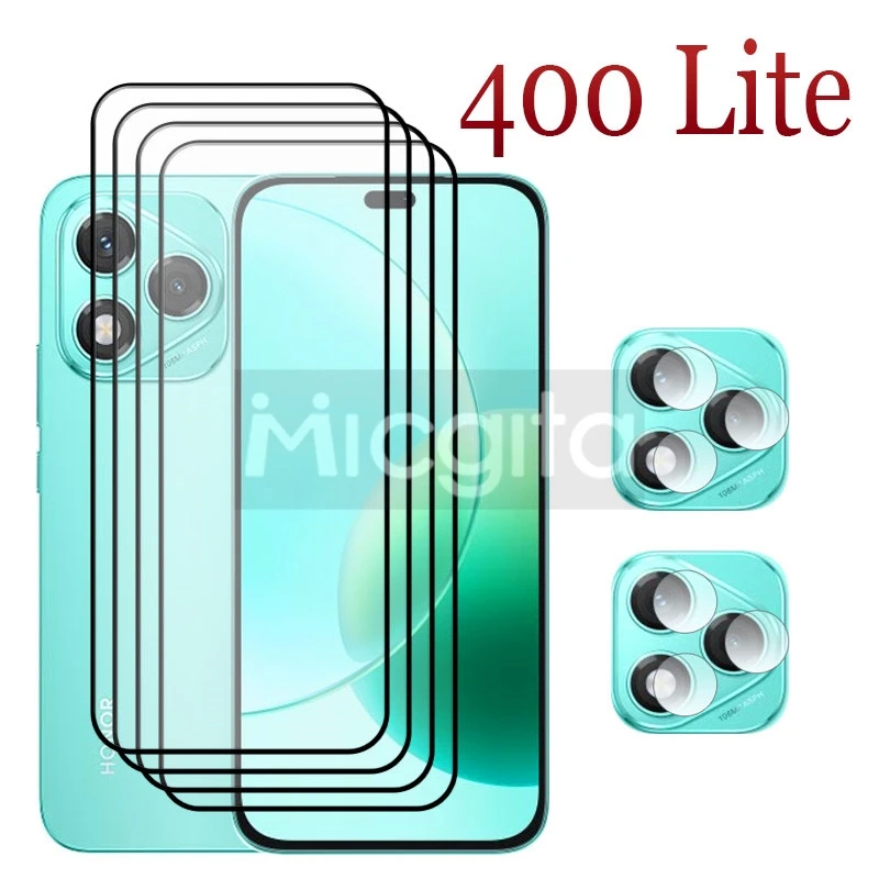 

Full Cover Glass For Honor 400 Lite Tempered glass Screen protector Shockproof 400 Lite Soft fiber Lens film