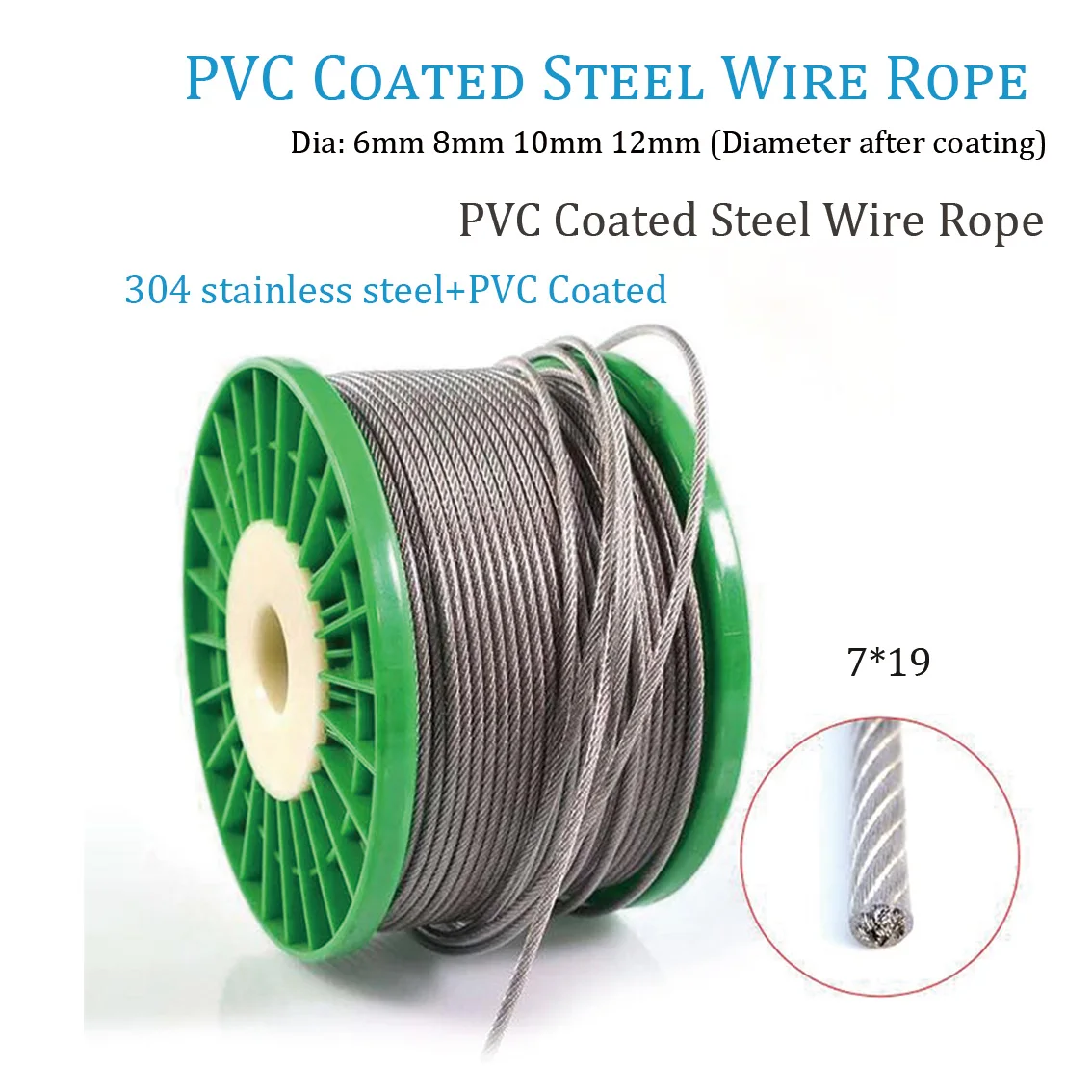 304 Stainless Steel Coated Steel Wire Rope Soft And Fine Hanging Drawing Wire Rope Hanging Rope Pulling Rope Drying Clothes Rope