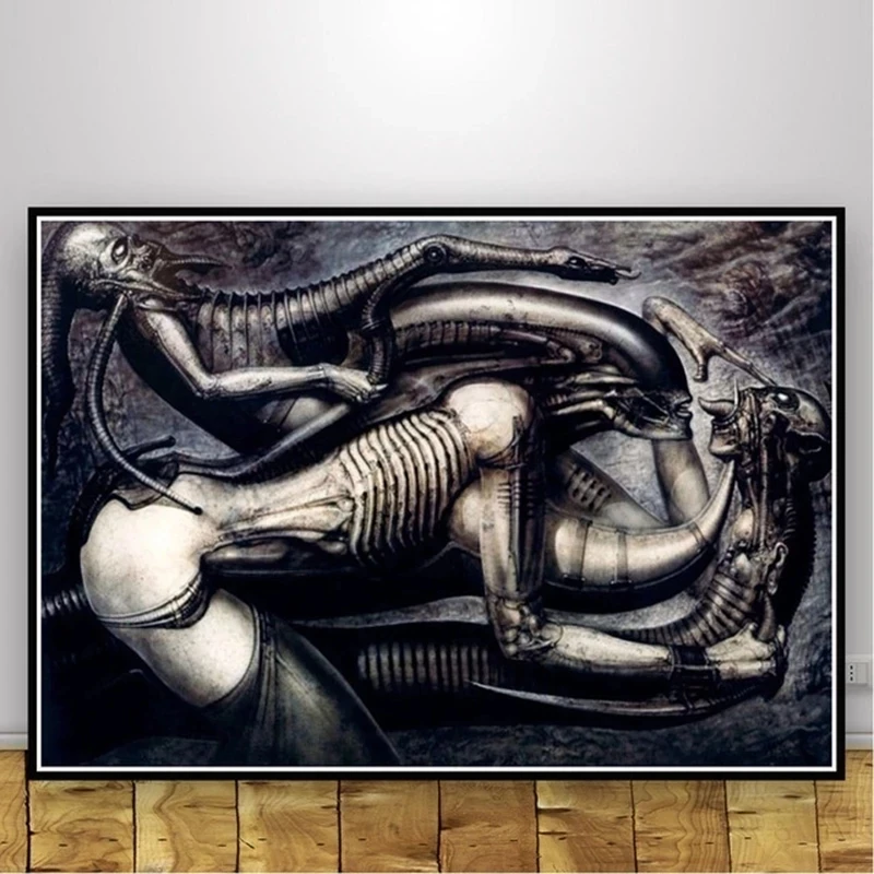 Hr Giger Li Ii Abstract Alien Retro Thriller Poster Wall Art Picture Canvas Painting Modern Art Decoracion Bedroom Home Decor