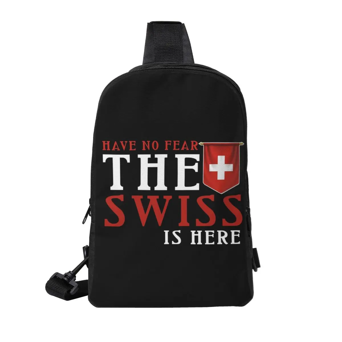 

Swiss Switzerland Flag Chest Bag Men Sling Crossbody Backpack Chest Bag Travel Hiking Daypack Shoulder Bag
