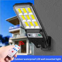 Solar Outdoor Led Courtyard Wall Lamp With 3 Mode Waterproof Motion Sensor Security Lighting Street Lights for Garden Patio Path
