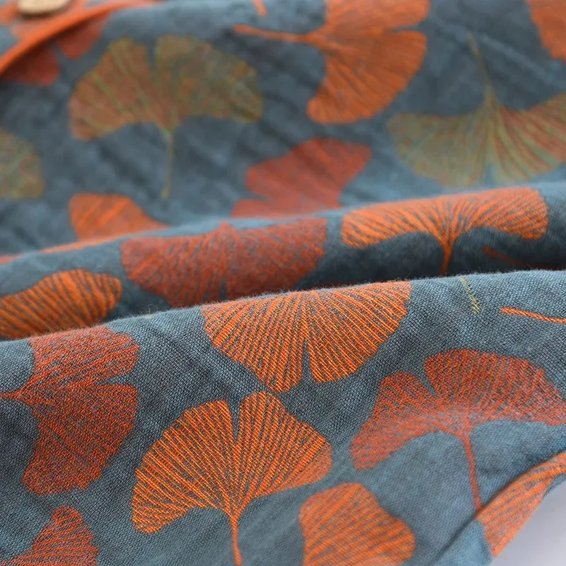 2026 Neue Frühlings- und Sommer-Damen-Pyjama-Sets, Langarm-Hosenanzug, Zweiteilig, 100% Baumwolle, Krepp, Blumen- und Blättermuster, Hauskleidung – Detail 13