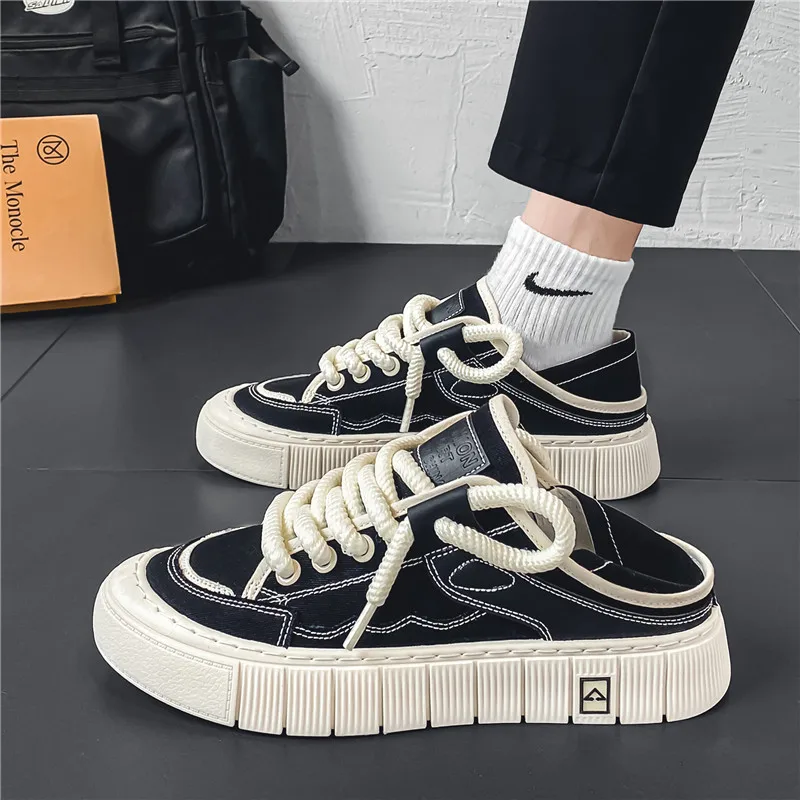 Vulcanized Shoes Ventilated Outer Layer, Cozy Wearing Feel Basic All-Match Casual Street Shoes Sleek Minimal Men Casual shoes